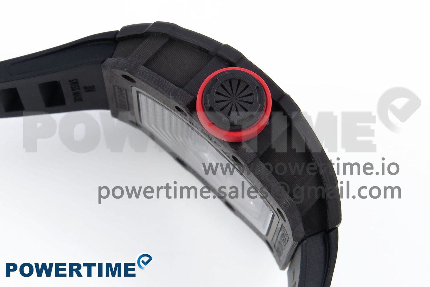 RM035 Black Carbon SONIC Best Edition Skeleton Dial on Black Rubber Strap Clone RMUL2 - Image 6