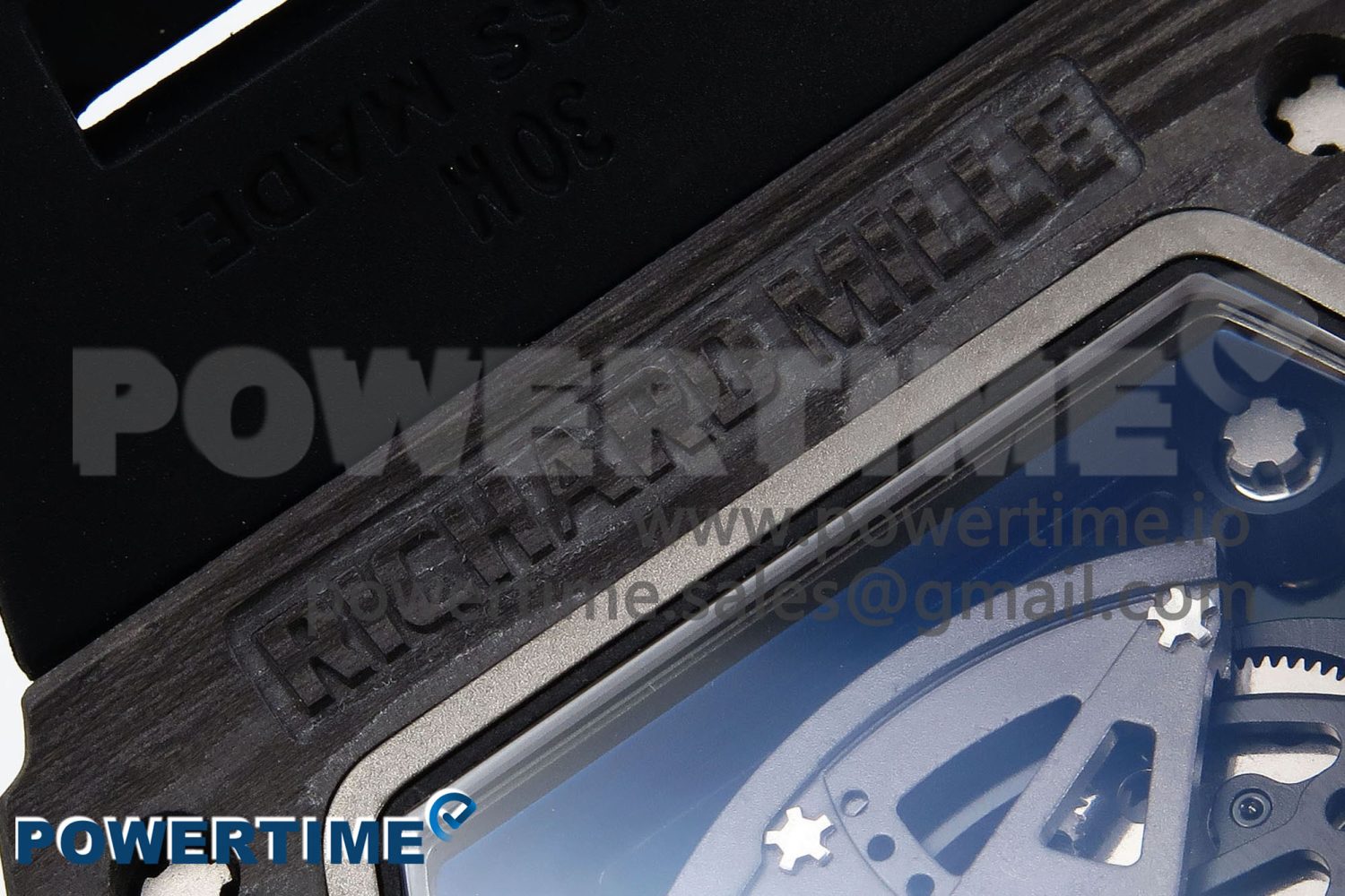 RM035 Black Carbon SONIC Best Edition Skeleton Dial on Black Rubber Strap Clone RMUL2 - Image 10