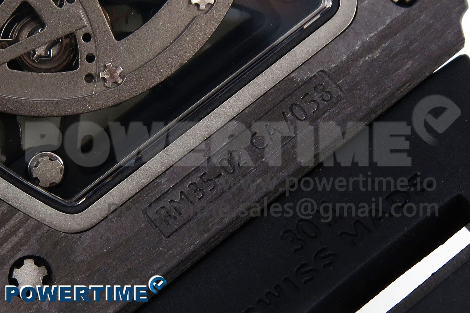 RM035 Black Carbon SONIC Best Edition Skeleton Dial on Black Rubber Strap Clone RMUL2 - Image 11