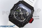RM035 Black Carbon SONIC Best Edition Skeleton Dial on White Rubber Strap Clone RMUL2 - Image 2