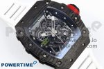 RM035 Black Carbon SONIC Best Edition Skeleton Dial on White Rubber Strap Clone RMUL2 - Image 3