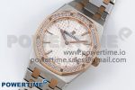 Lady Royal Oak 33mm 67651 Diamonds bezel SS/RG ZF 1:1 Best Edition White Textured Dial on SS/RG Bracelet RONDA Quartz - Image 2