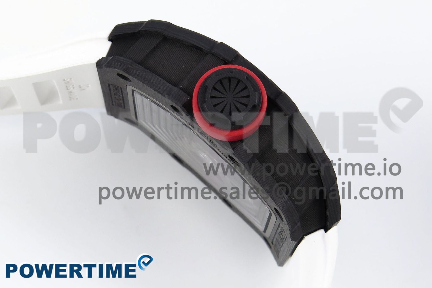 RM035 Black Carbon SONIC Best Edition Skeleton Dial on White Rubber Strap Clone RMUL2 - Image 7