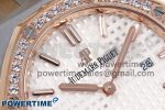 Lady Royal Oak 33mm 67651 Diamonds bezel SS/RG ZF 1:1 Best Edition White Textured Dial on SS/RG Bracelet RONDA Quartz - Image 4