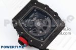 RM035 Black Carbon SONIC Best Edition Skeleton Dial on White Rubber Strap Clone RMUL2 - Image 9