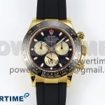 Daytona 116518 QF 1:1 Best Edition Black/YG Dial on Oysterflex Strap SH4130 V3 (Gain Weight)