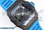 RM035 Black Carbon SONIC Best Edition Skeleton Dial on Blue Rubber Strap Clone RMUL2 - Image 3