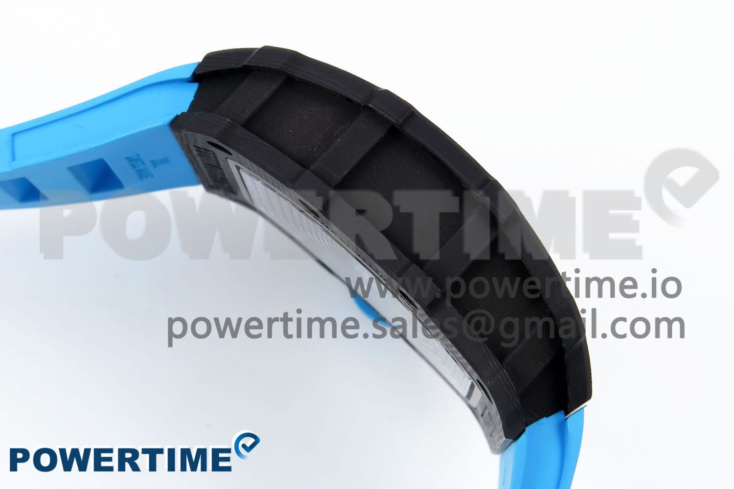 RM035 Black Carbon SONIC Best Edition Skeleton Dial on Blue Rubber Strap Clone RMUL2 - Image 7