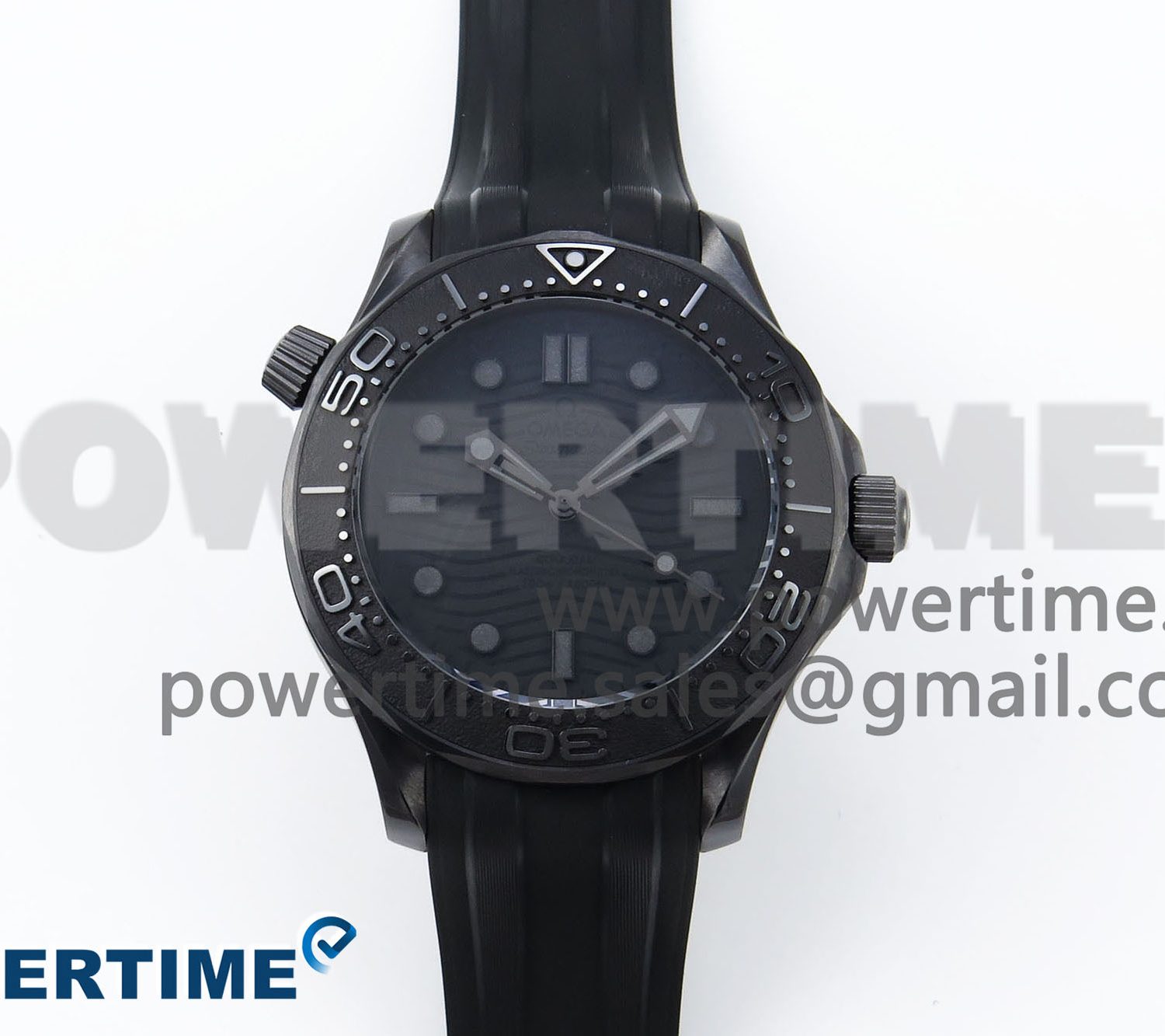 Seamaster 300m 43.5mm Black Ceramic S+F 1:1 Best Edition Black Dial on Black Rubber Strap A8806