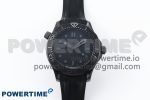 Seamaster 300m 43.5mm Black Ceramic S+F 1:1 Best Edition Black Dial on Black Rubber Strap A8806