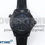 Seamaster 300m 43.5mm Black Ceramic S+F 1:1 Best Edition Black Dial on Black Rubber Strap A8806