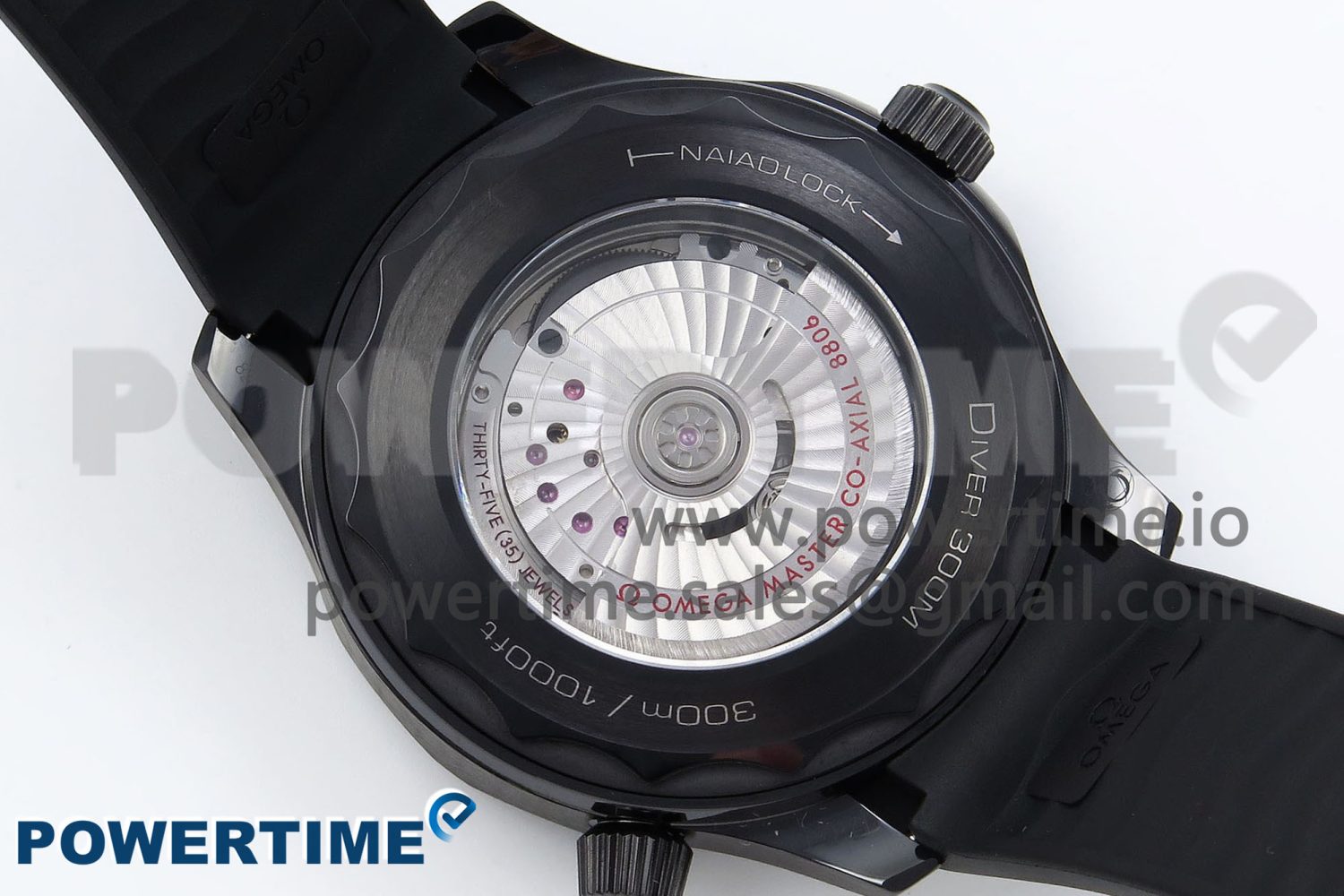 Seamaster 300m 43.5mm Black Ceramic S+F 1:1 Best Edition Black Dial on Black Rubber Strap A8806 - Image 8