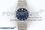 Royal Oak 41mm 15500 Frosted SS IPF 1:1 Best Edition Blue Textured Dial on SS Bracelet SA4302 Super Clone
