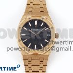 Royal Oak 41mm 15500 Frosted RG IPF 1:1 Best Edition Black Textured Dial on RG Bracelet SA4302 Super Clone