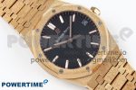 Royal Oak 41mm 15500 Frosted RG IPF 1:1 Best Edition Black Textured Dial on RG Bracelet SA4302 Super Clone - Image 3