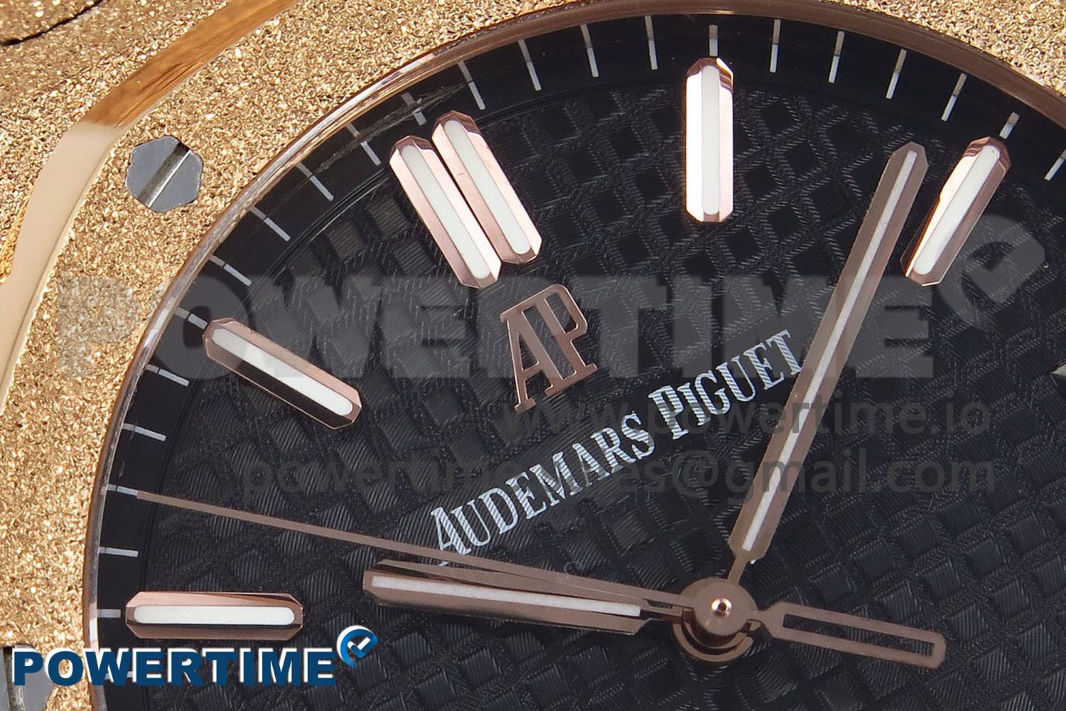 Royal Oak 41mm 15500 Frosted RG IPF 1:1 Best Edition Black Textured Dial on RG Bracelet SA4302 Super Clone - Image 4
