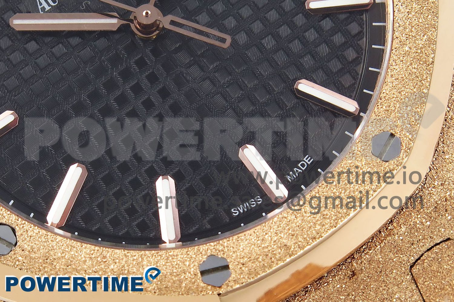Royal Oak 41mm 15500 Frosted RG IPF 1:1 Best Edition Black Textured Dial on RG Bracelet SA4302 Super Clone - Image 5