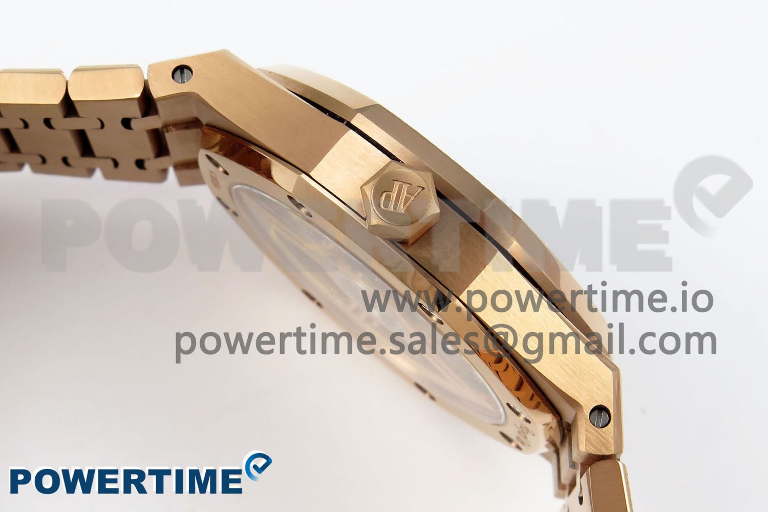Royal Oak 41mm 15500 Frosted RG IPF 1:1 Best Edition Black Textured Dial on RG Bracelet SA4302 Super Clone - Image 6