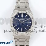 Royal Oak 41mm 15400 Frosted SS IPF 1:1 Best Edition Blue Textured Dial on SS Bracelet SA3120 Super Clone