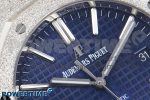 Royal Oak 41mm 15400 Frosted SS IPF 1:1 Best Edition Blue Textured Dial on SS Bracelet SA3120 Super Clone - Image 4