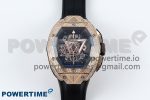 Spirit of Big Bang Sang Bleu RG Full Diamonds BLSF Edition Skeleton Dial on Black Rubber Strap A7750