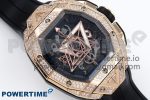 Spirit of Big Bang Sang Bleu RG Full Diamonds BLSF Edition Skeleton Dial on Black Rubber Strap A7750 - Image 3