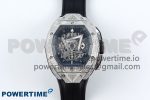 Spirit of Big Bang Sang Bleu SS Full Diamonds BLSF Edition Skeleton Dial on Black Rubber Strap A7750