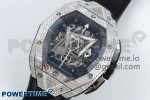 Spirit of Big Bang Sang Bleu SS Full Diamonds BLSF Edition Skeleton Dial on Black Rubber Strap A7750 - Image 2