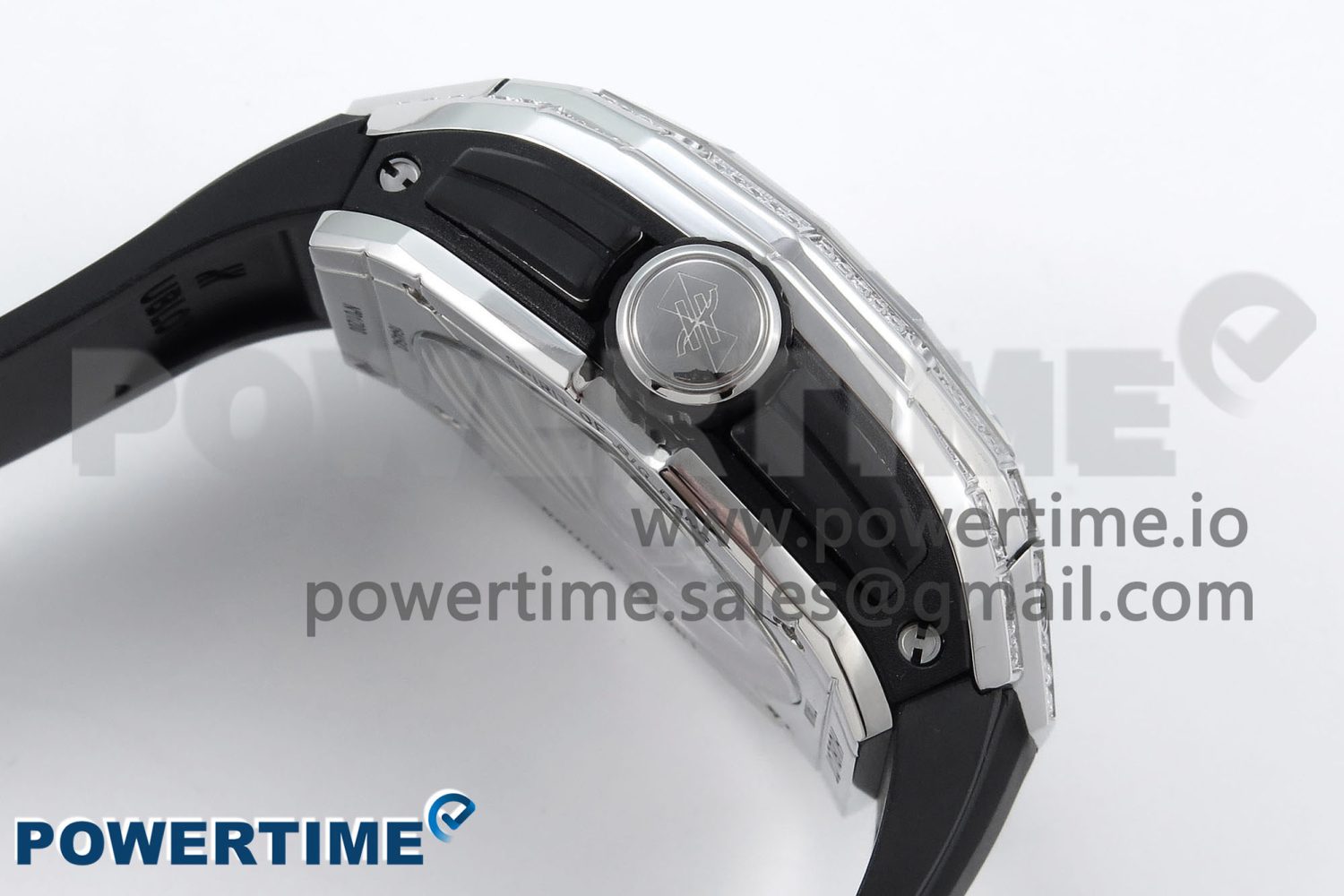 Spirit of Big Bang Sang Bleu SS Full Diamonds BLSF Edition Skeleton Dial on Black Rubber Strap A7750 - Image 6