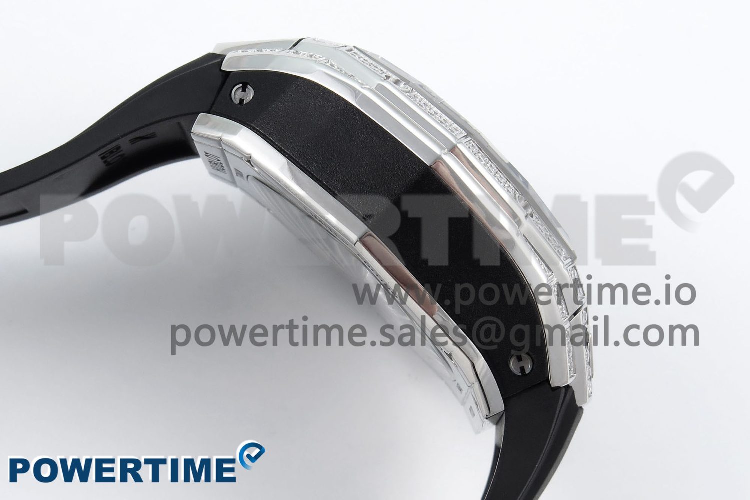 Spirit of Big Bang Sang Bleu SS Full Diamonds BLSF Edition Skeleton Dial on Black Rubber Strap A7750 - Image 7
