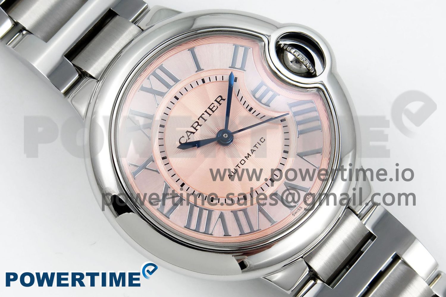 Ballon Bleu WSBB0044 33mm SS CHF 1:1 Best Edition Pink Textured Dial on SS Bracelet SEIKO NH05A - Image 3
