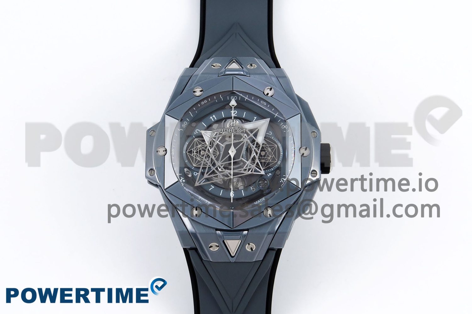 Big Bang Sang Bleu II Gray Ceramic BBF Best Edition on Gray Rubber Strap A1240 - Image 1
