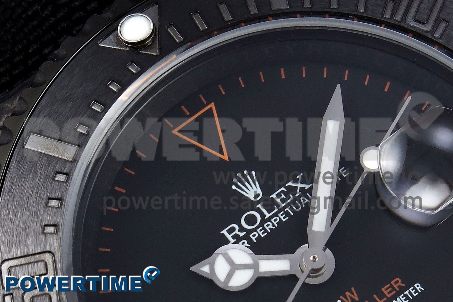Sea Dweller 43mm Carbon DIWF Best Edition Black Dial Orange Markers on Black Nylon Strap A2824 - Image 4