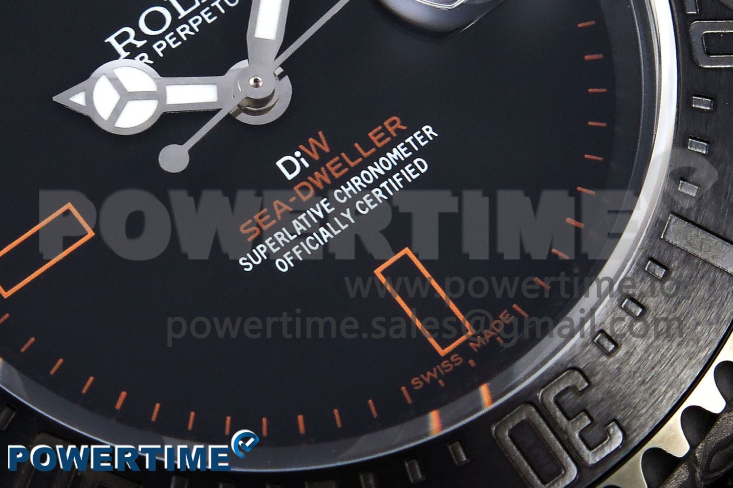 Sea Dweller 43mm Carbon DIWF Best Edition Black Dial Orange Markers on Black Nylon Strap A2824 - Image 5