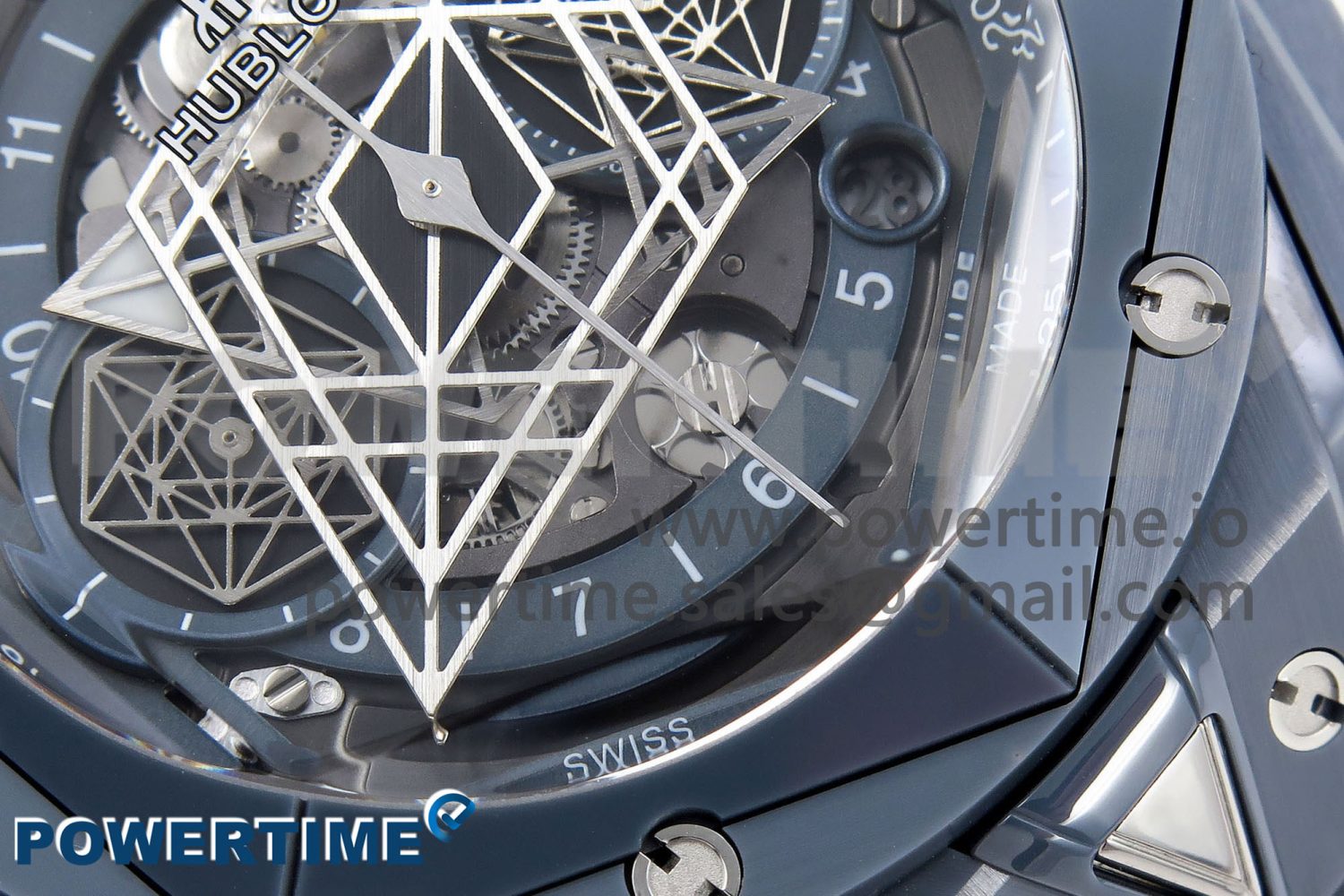 Big Bang Sang Bleu II Gray Ceramic BBF Best Edition on Gray Rubber Strap A1240 - Image 5