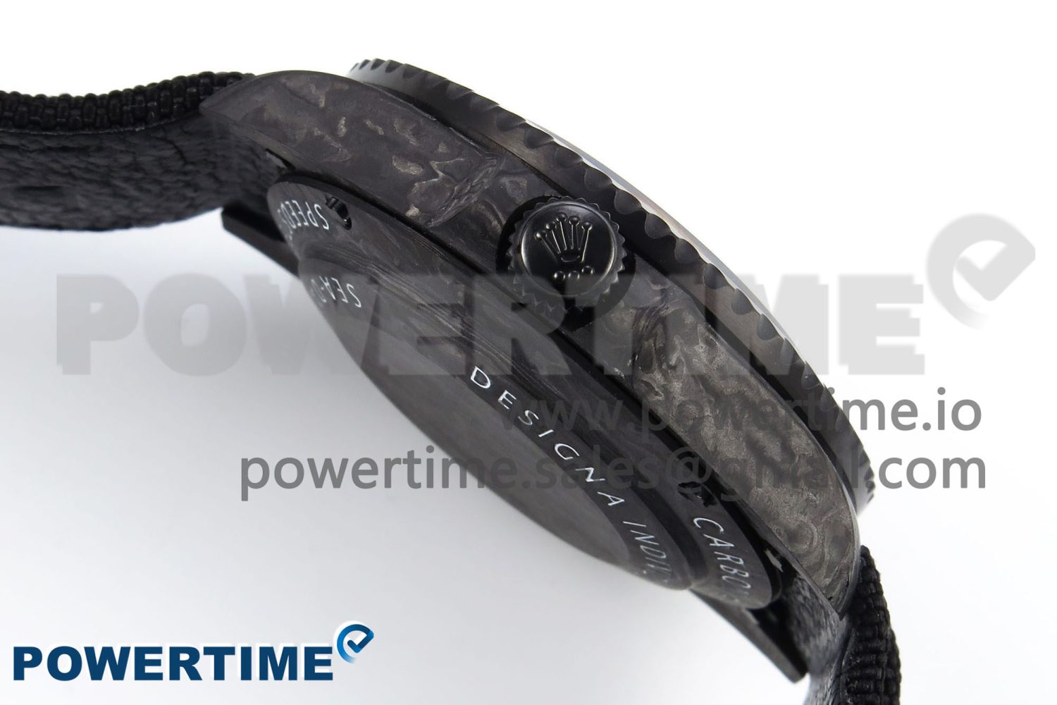Sea Dweller 43mm Carbon DIWF Best Edition Black Dial Orange Markers on Black Nylon Strap A2824 - Image 6