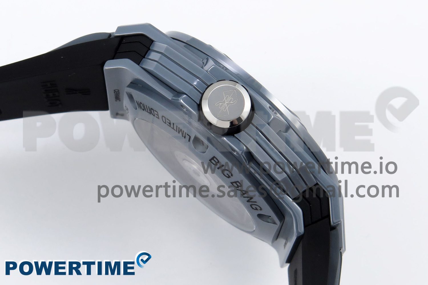 Big Bang Sang Bleu II Gray Ceramic BBF Best Edition on Gray Rubber Strap A1240 - Image 8