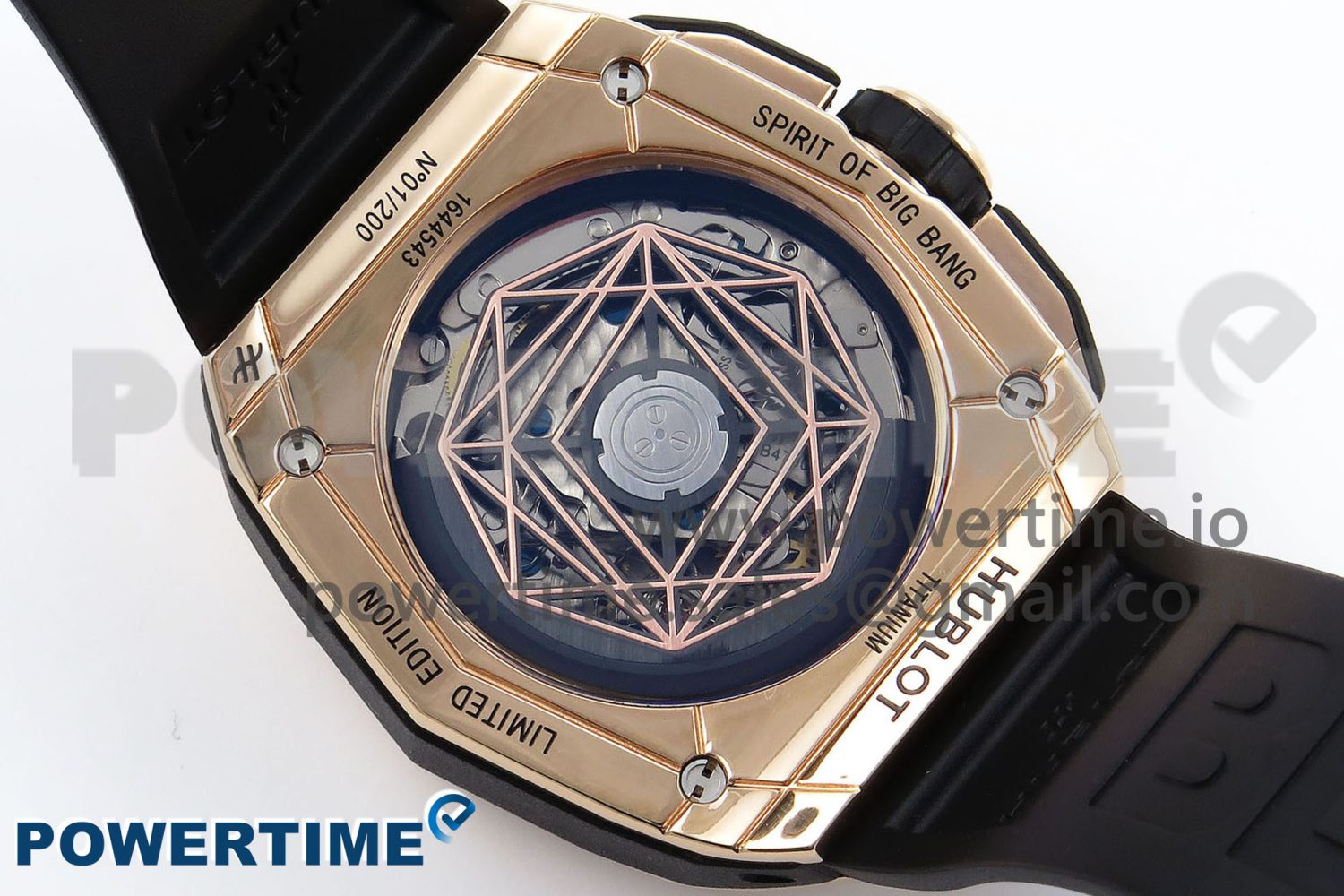 Spirit of Big Bang Sang Bleu RG Full Diamonds BLSF Edition Skeleton Dial on Black Rubber Strap A7750 - Image 9