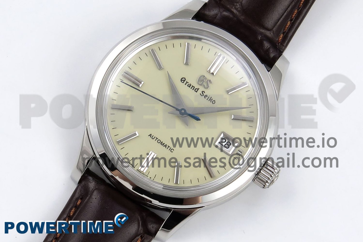Grand Seiko Elegance Automatic SS GSF 1:1 Best Edition Cream Dial on Brown Leather Strap NH34 - Image 2