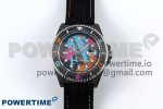 Sea Dweller 43mm Carbon DIWF Best Edition Graffiti Dial on Black Nylon Strap A2824