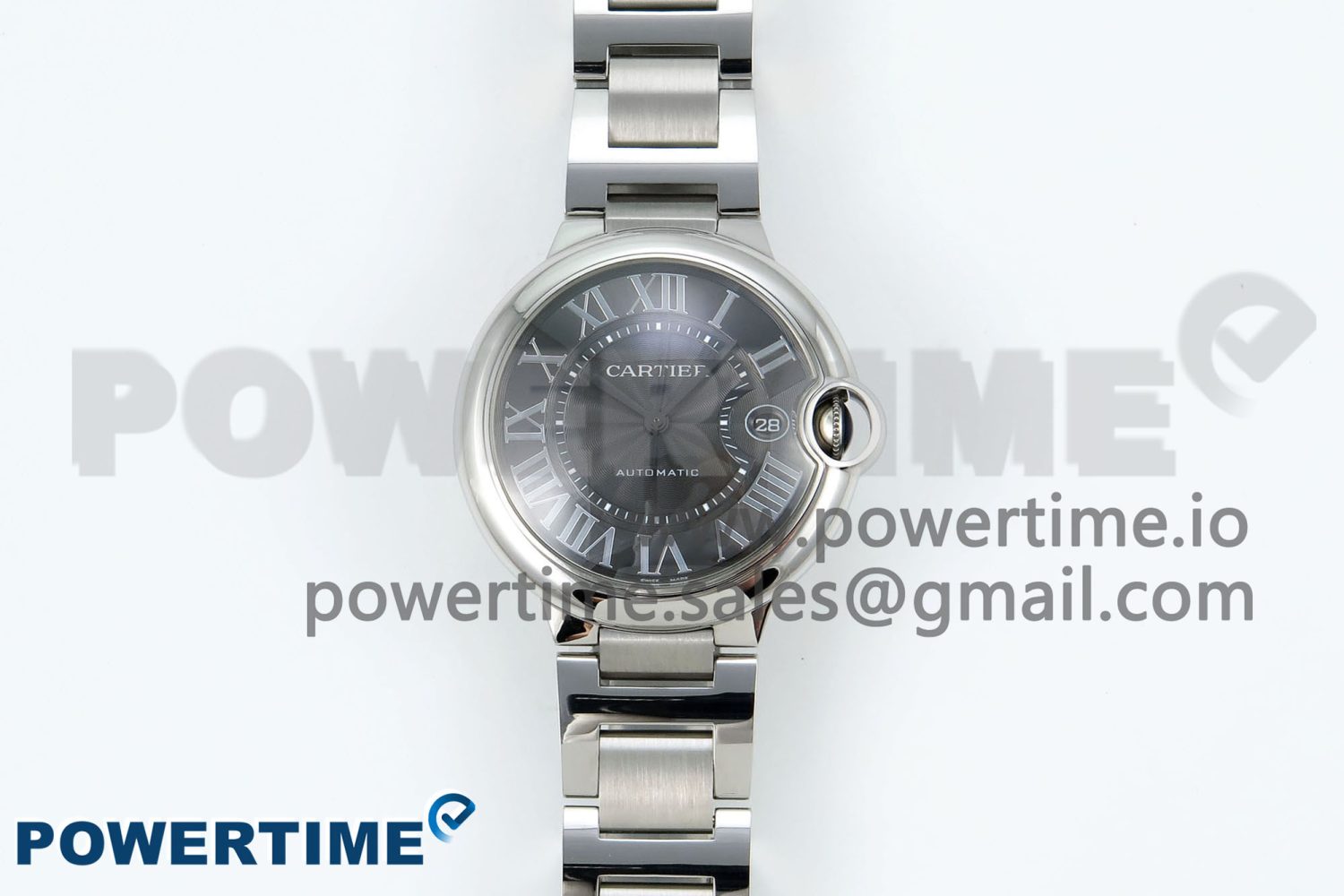 Ballon Bleu 40mm SS CHF 1:1 Best Edition Grey Texture Dial on SS Bracelet A2824 - Image 1