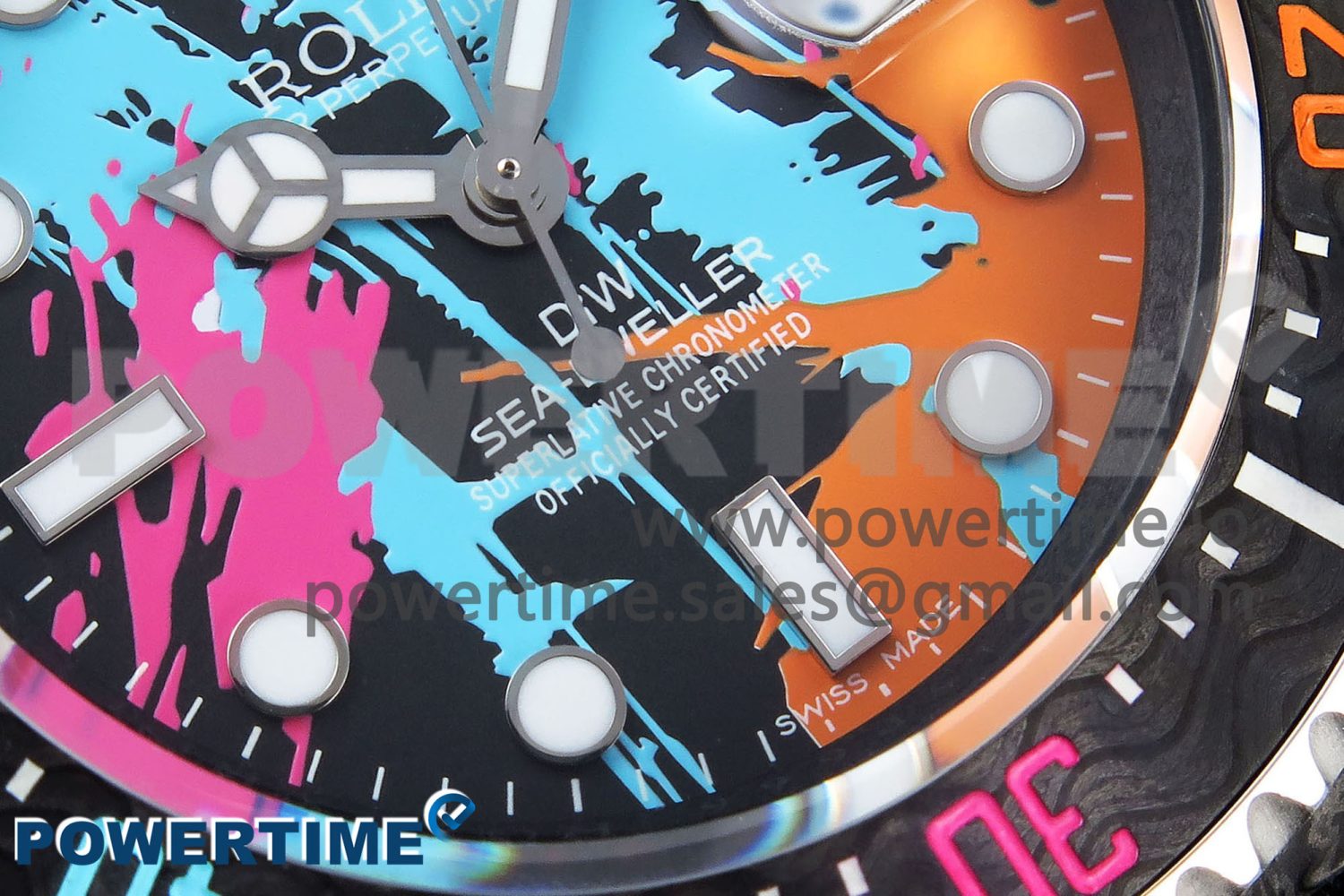 Sea Dweller 43mm Carbon DIWF Best Edition Graffiti Dial on Black Nylon Strap A2824 - Image 5