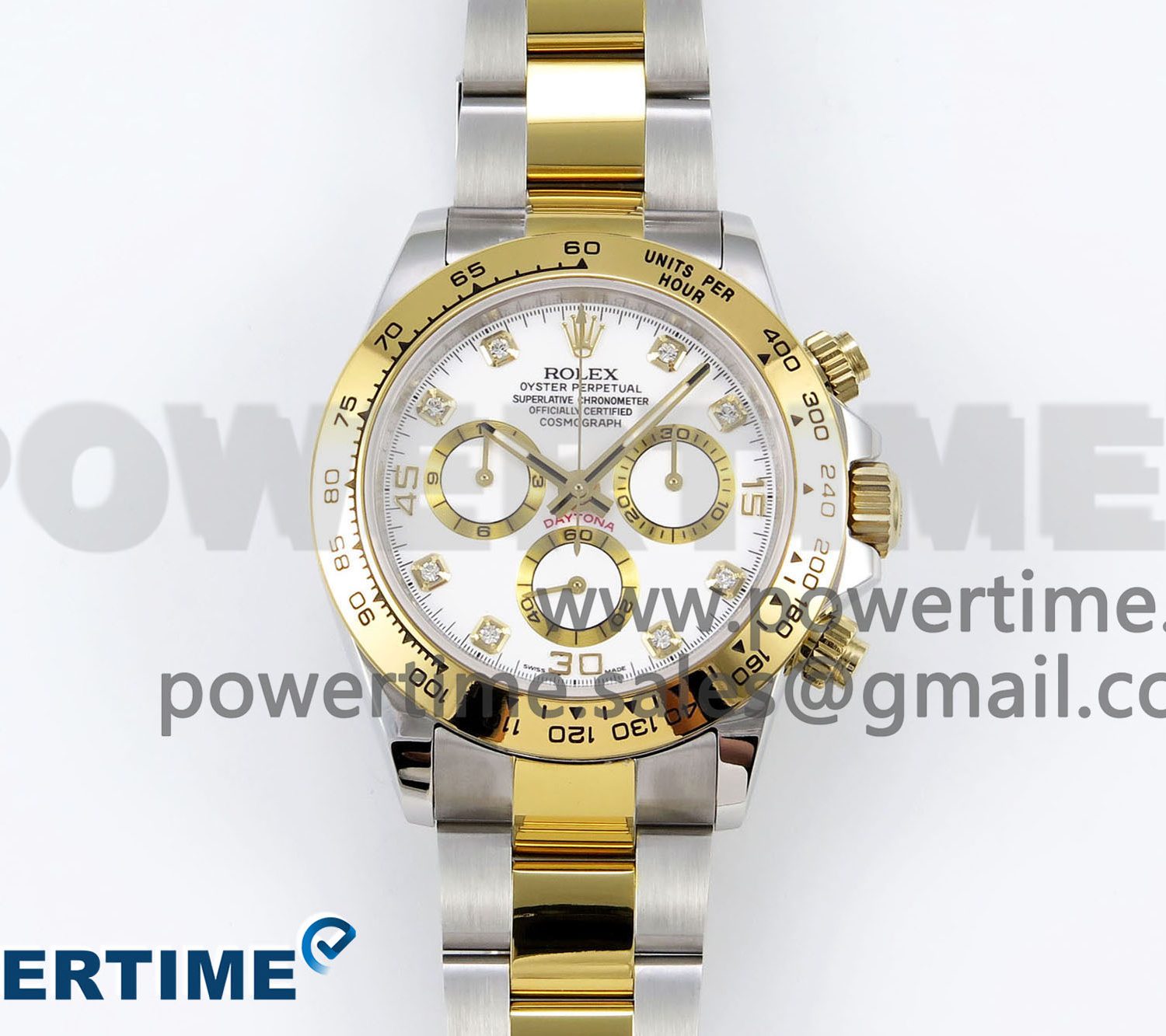 Daytona 116523 SS/YG VRF 1:1 Best Edition White Diamonds Dial on SS/YG Bracelet A7750