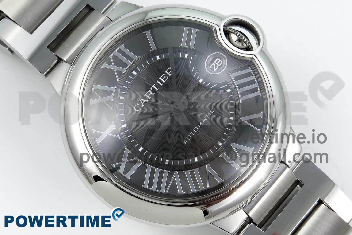 Ballon Bleu 40mm SS CHF 1:1 Best Edition Grey Texture Dial on SS Bracelet A2824 - Image 3