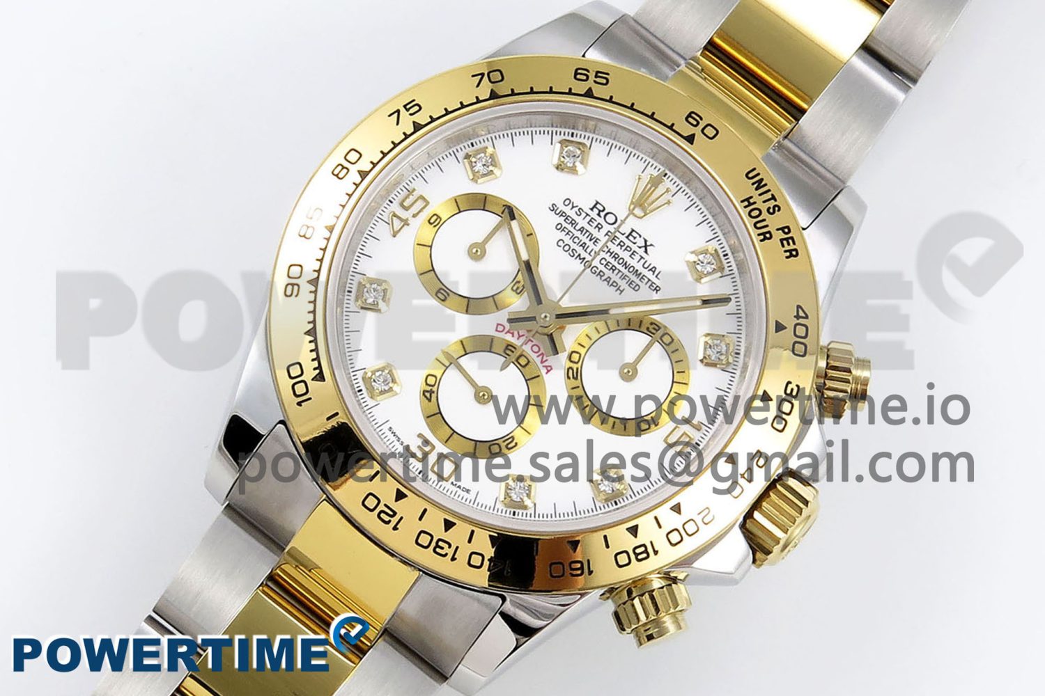 Daytona 116523 SS/YG VRF 1:1 Best Edition White Diamonds Dial on SS/YG Bracelet A7750 - Image 2