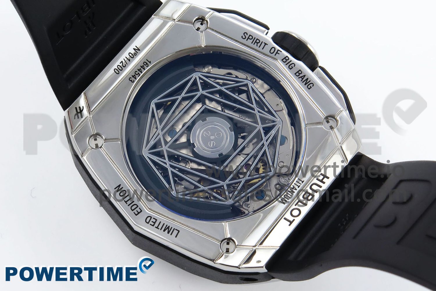 Spirit of Big Bang Sang Bleu SS Full Diamonds BLSF Edition Skeleton Dial on Black Rubber Strap A7750 - Image 9