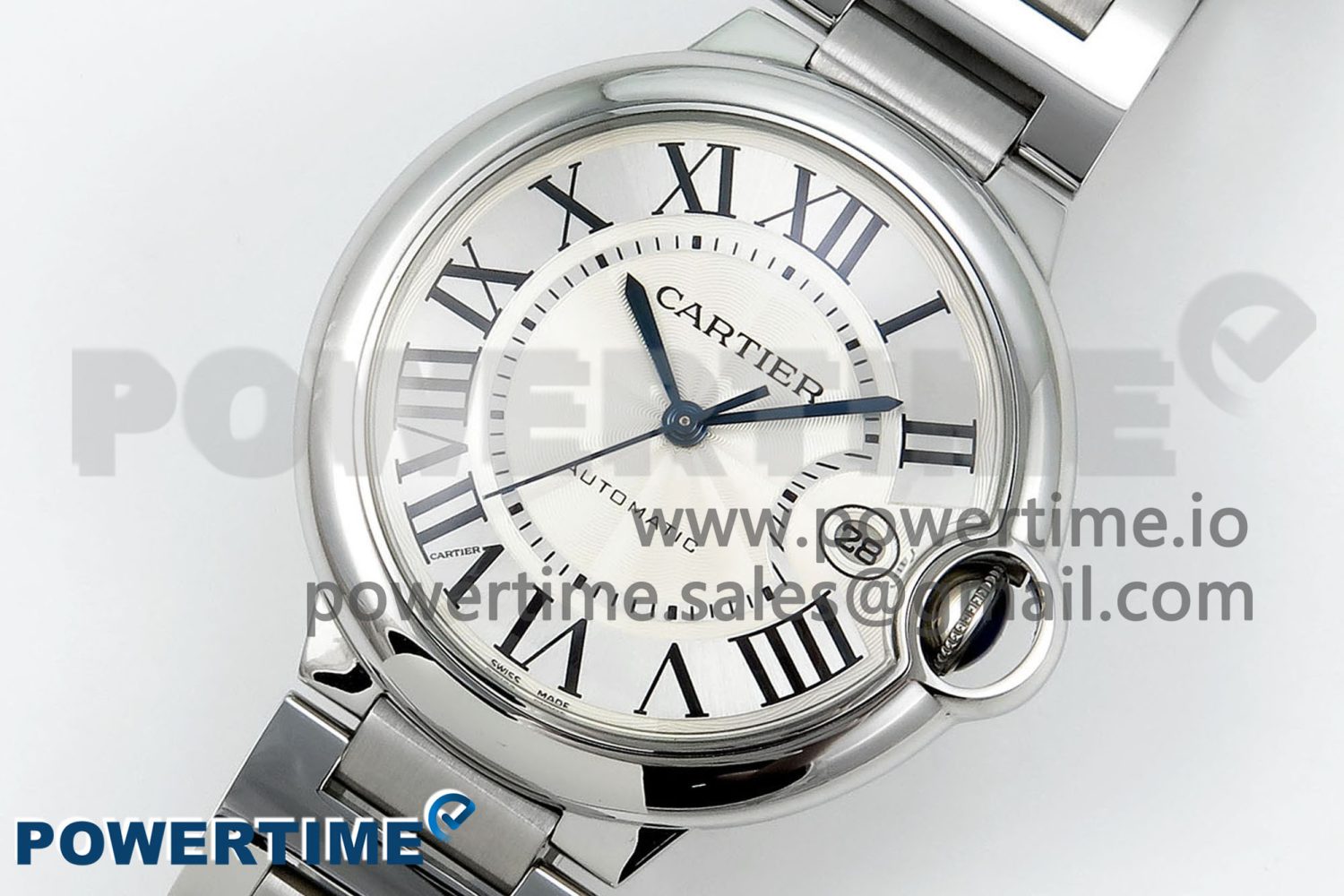 Ballon Bleu 40mm SS CHF 1:1 Best Edition White Texture Dial on SS Bracelet A2824 - Image 2