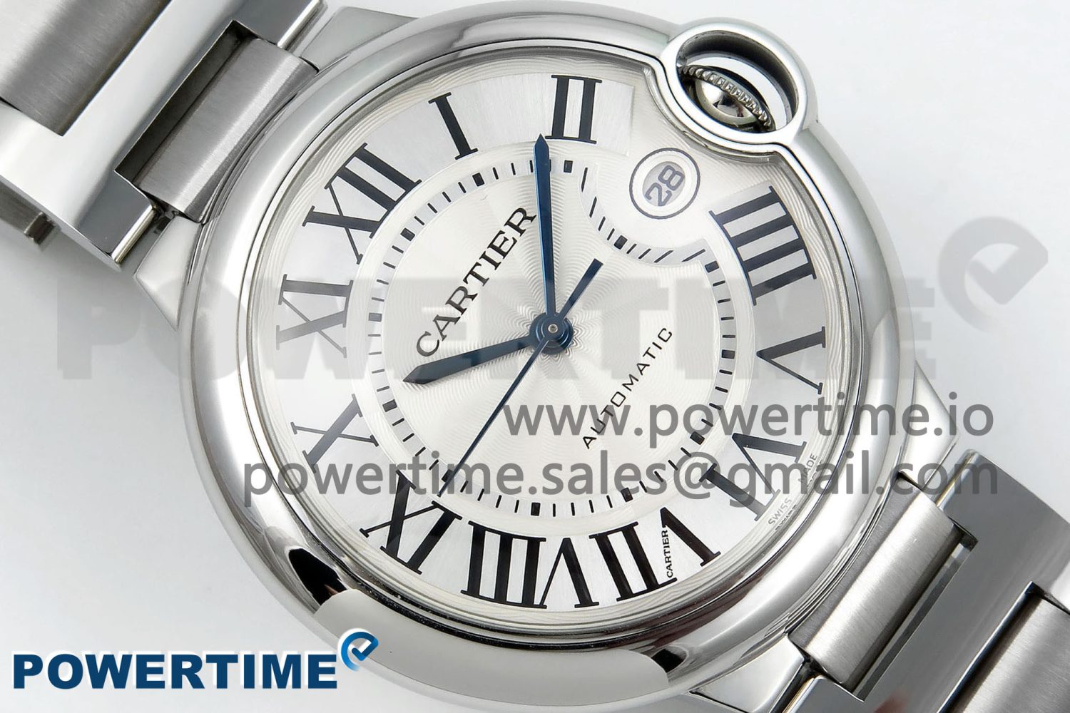 Ballon Bleu 40mm SS CHF 1:1 Best Edition White Texture Dial on SS Bracelet A2824 - Image 3