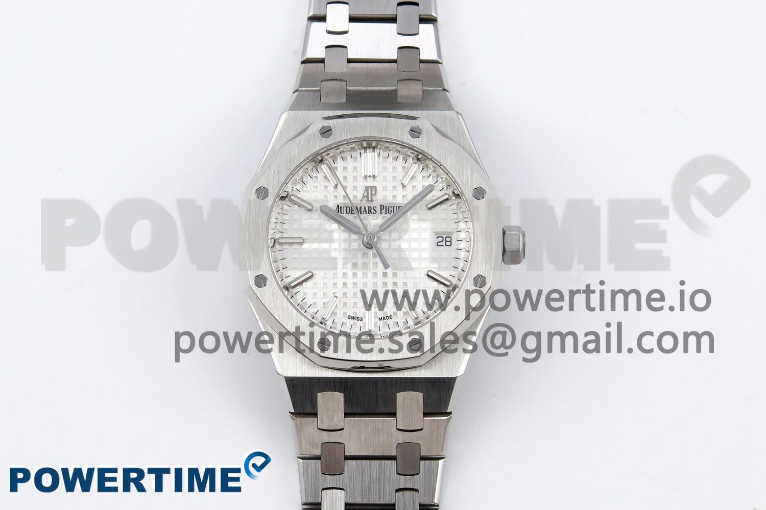 Royal Oak 34mm SS ZF 1:1 Best Edition White Textured Dial on SS Bracelet A5800 - Image 1