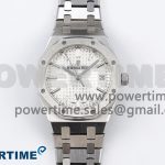 Royal Oak 34mm SS ZF 1:1 Best Edition White Textured Dial on SS Bracelet A5800
